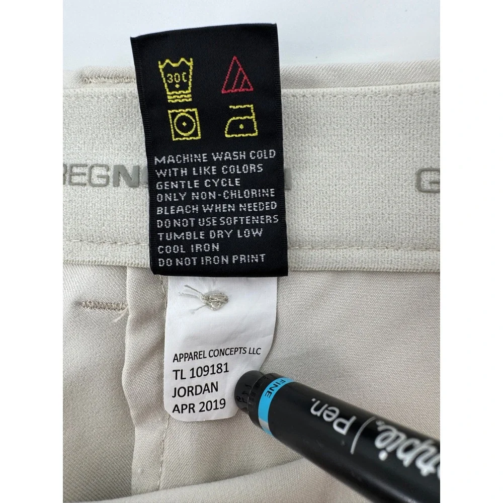 Greg Norman Golf Pants Men 36x32 Classic‎ Stretch Performance Beige Straight
